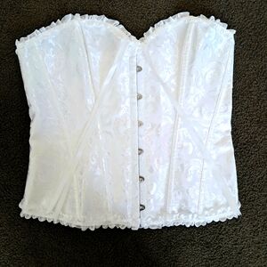 Boned Lace up Sexy Corset for Women Lingerie Top Floral Bustier Wedding Size XL